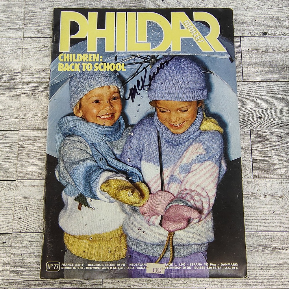 Phildar Knitting Magazine No 77 1980 Children Back to School Vintage Patterns